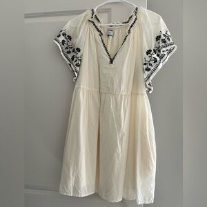Old Navy Cream Dress with Black Embroidery